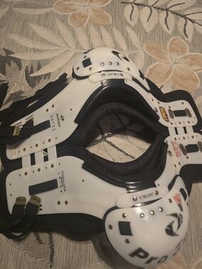 White and Black Football Shoulder Pads - Youth/Adult Protective Gear
